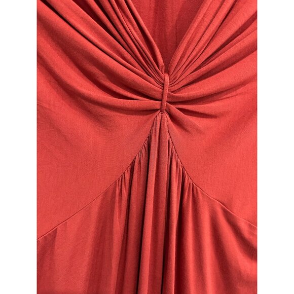 Reba Red Ruched Front Short-Sleeve Top Size Sz Small - Picture 4 of 10